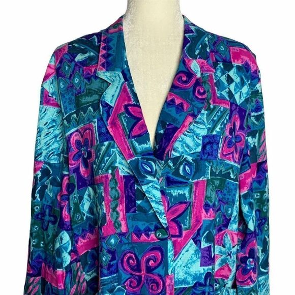 Vintage 90s Rampage Oversized Blazer Jacket M Blue - Picture 1 of 7